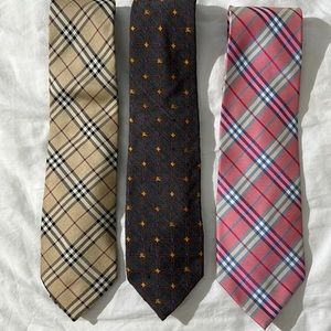 Lot of Three Burberry Ties